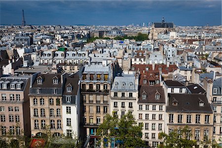 roof tops city scape - Overview of Paris, France Stock Photo - Rights-Managed, Code: 700-03068332