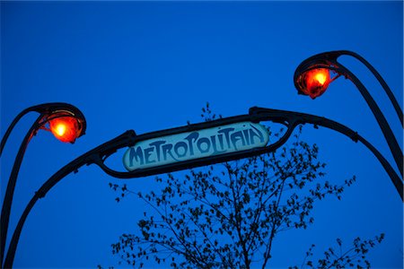 public transit - Metro Sign, Paris, France Stock Photo - Rights-Managed, Code: 700-03068475