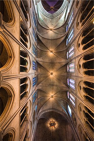 Ceiling of Notre Dame Cathedral, Paris, France Stock Photo - Rights-Managed, Code: 700-03068495