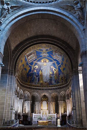 famous christian artworks - Basilique du Sacre-Coeur, Montmartre, Paris, France Stock Photo - Rights-Managed, Code: 700-03068529