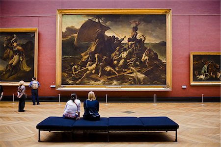 painting of people in a art gallery - Raft of the Medusa, The Louvre, Paris, Ile de France, France Stock Photo - Rights-Managed, Code: 700-03068848