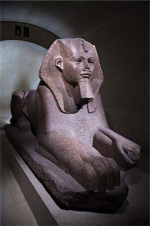 famous sculpture in museum - Sphinx, The Louvre, Paris, Ile de France, France Stock Photo - Rights-Managed, Code: 700-03068851