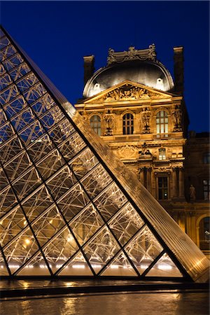 france city at night - The Louvre, Paris, Ile de France, France Stock Photo - Rights-Managed, Code: 700-03068866