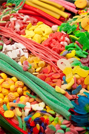 spain market - Candy Display at La Boqueria Stock Photo - Rights-Managed, Code: 700-03069025