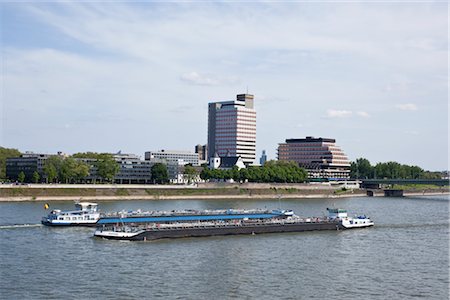 Barges, Rhine River, Cologne, North Rhine-Westphalia, Germany Stock Photo - Rights-Managed, Code: 700-03075501