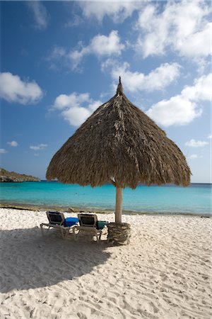 deck chair - Palapa on Beach, Curacao, Netherlands Antilles Stock Photo - Rights-Managed, Code: 700-03075706