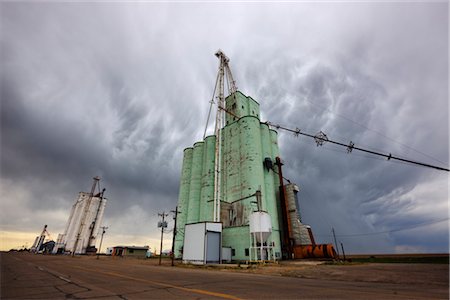 Grain Elevators and Storm Clouds, Groom, Texas, USA Stock Photo - Rights-Managed, Code: 700-03075745