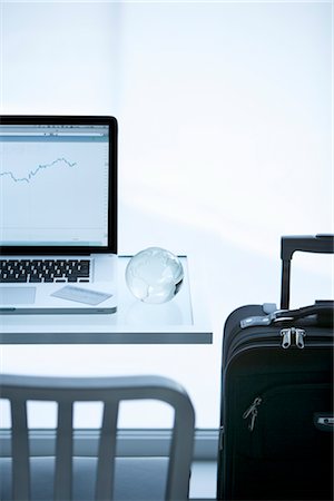 desk still life - Laptop Computer and Luggage Stock Photo - Rights-Managed, Code: 700-03075842