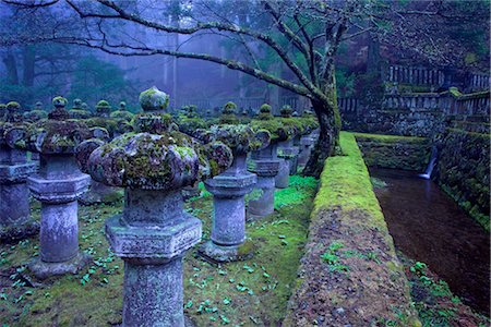 sanctuaire - Lanternes de pierre au crépuscule, le sanctuaire Taiyuin-byo, Parc National de Nikko, Japon Photographie de stock - Rights-Managed, Code: 700-03152258