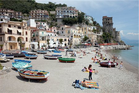 Plage, Cetara, Province de Salerno, Campanie, Italie Photographie de stock - Rights-Managed, Code: 700-03152375