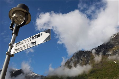 Sign, Flam Fjord, Aurland, Sogn og Fjordane, Norway Foto de stock - Con derechos protegidos, Código: 700-03152560