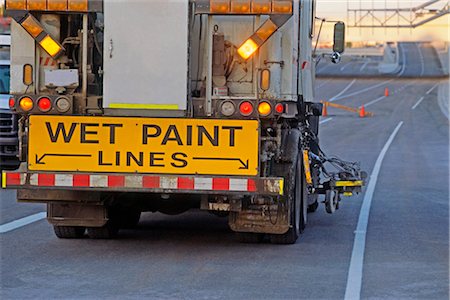 Line Painting on New Road, Calgary, Alberta, Canada Stock Photo - Rights-Managed, Code: 700-03152601