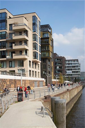 Waterfront in Hafencity, Hamburg, Germany Foto de stock - Con derechos protegidos, Código: 700-03152674