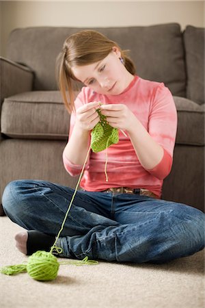 Girl Crocheting Stock Photo - Rights-Managed, Code: 700-03152929