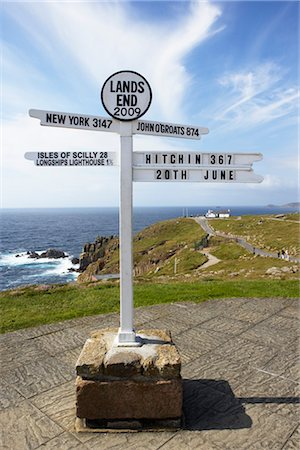 poste - Lands End, Cornwall, England, United Kingdom Foto de stock - Con derechos protegidos, Código: 700-03161644