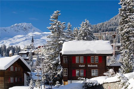 simsearch:700-03178606,k - Chalets in Winter, Arosa, Switzerland Stock Photo - Rights-Managed, Code: 700-03178599