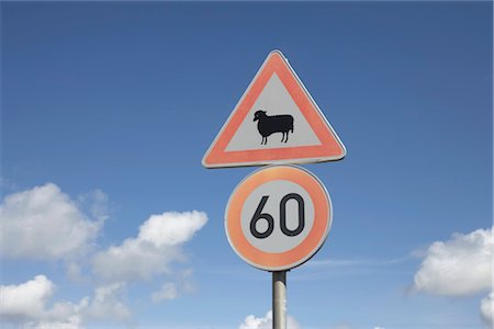 road sign animals - Traffic Sign, Sylt Island, Schleswig-Holstein, Germany Stock Photo - Rights-Managed, Code: 700-03178783