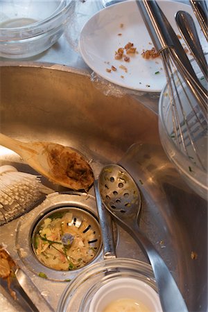 Dirty Dishes in Kitchen Sink Stock Photo - Rights-Managed, Code: 700-03178999