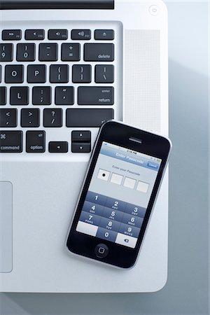 Still Life of iPhone and Laptop Computer Stock Photo - Rights-Managed, Code: 700-03179009