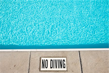 No Diving Sign, Swimming Pool Stock Photo - Rights-Managed, Code: 700-03179262