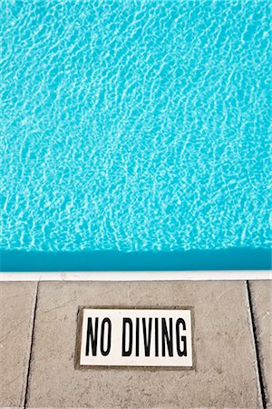 diving in the swimming pool - No Diving Sign, Swimming Pool Stock Photo - Rights-Managed, Code: 700-03179263