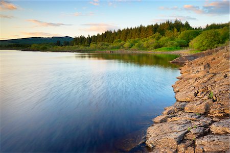 Clatteringshaws Loch, Galloway Forest Park, Dumfries and Galloway, Scotland Stock Photo - Rights-Managed, Code: 700-03194846