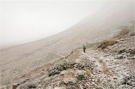 Man Backpacking in Snow, Horton Lake Trail, Inyo National Forest, California, USA Stock Photo - Rights-Managed, Code: 700-03195009