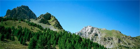 Vue des Alpes depuis Valle Maira Stroppo, Province de Cuneo, Piémont, Italie Photographie de stock - Rights-Managed, Code: 700-03210461