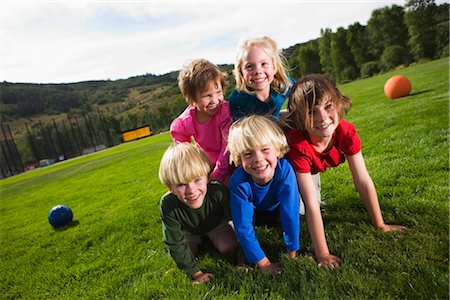steamboat springs - Children making Human Pyramid Stock Photo - Rights-Managed, Code: 700-03210506