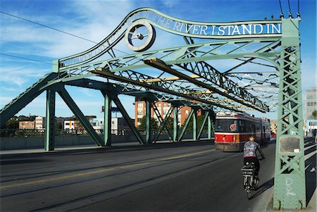 pictures of the cyclist track - Queen Street Viaduct, Queen Street, Toronto, Ontario, Canada Stock Photo - Rights-Managed, Code: 700-03210654