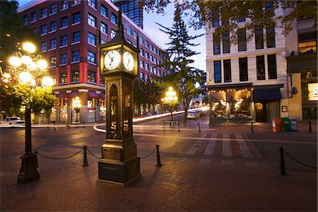 famous city street pictures - Steam Clock dans Gastown, Vancouver, Colombie-Britannique, Canada Photographie de stock - Rights-Managed, Code: 700-03229746