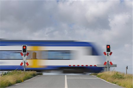 Railway Crossing, Sylt, North Frisian Islands, Nordfriesland, Schleswig-Holstein, Germany Foto de stock - Con derechos protegidos, Código: 700-03229809