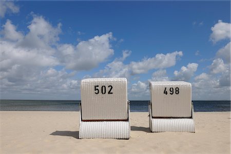 deck chair beach back view - Hoernum, Sylt, North Frisian Islands, Nordfriesland, Schleswig-Holstein, Germany Stock Photo - Rights-Managed, Code: 700-03229800