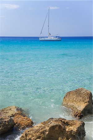 sailboat on the beach - Cala d'Hort, Ibiza, Balearic Islands, Spain Stock Photo - Rights-Managed, Code: 700-03230002