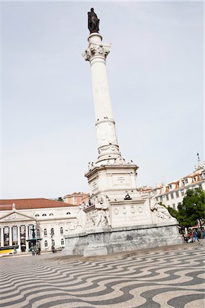 Monument de la place Rossio, Lisbonne, Portugal Photographie de stock - Rights-Managed, Code: 700-03230215