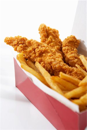 empanado - Chicken Fingers and Fries Foto de stock - Con derechos protegidos, Código: 700-03244083