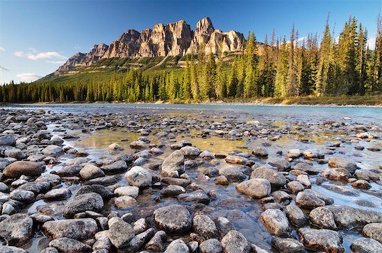 Castle Mountain and Bow River, Banff National Park, Alberta, Canada Stock Photo - Premium Rights-Managed, Artist: Jochen Schlenker, Image code: 700-03244110