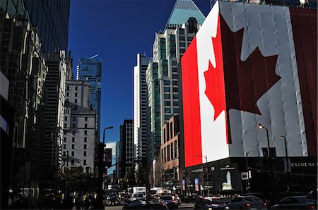 Canadian Flag at Georgia Street Building Site, Vancouver, British Columbia, Canada Stock Photo - Rights-Managed, Code: 700-03244187