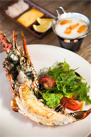 exclusive dinner - Char Grilled Maldivian Rock Lobster, Soneva Gili Resort, Lankanfushi Island, North Male Atoll, Maldives Stock Photo - Rights-Managed, Code: 700-03244256