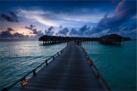 dock and horizon picture - Beach House at Manafaru, Haa Alifu Atoll, Maldives Stock Photo - Rights-Managed, Code: 700-03244294