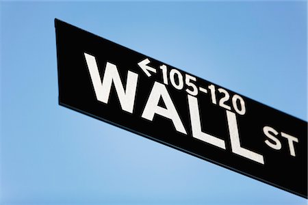 señales de tráfico - Wall Street Sign, Manhattan, New York City, New York, USA Foto de stock - Con derechos protegidos, Código: 700-03240559
