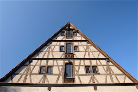 rothenburg - Gable of Half Timbered House, Rothenburg ob der Tauber, Ansbach District, Bavaria, Germany Foto de stock - Direito Controlado, Número: 700-03243932