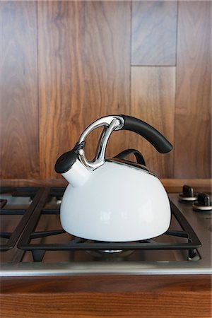 Kettle on Stove Stock Photo - Rights-Managed, Code: 700-03294916