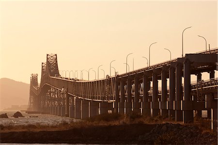 richmond - Richmond-San Rafael Bridge at Sunset, Richmond, Bay Area, California, USA Foto de stock - Direito Controlado, Número: 700-03294964