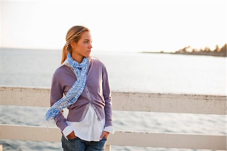 simsearch:600-03195043,k - Woman on Pier in Santa Cruz, California, USA Stock Photo - Rights-Managed, Code: 700-03295012