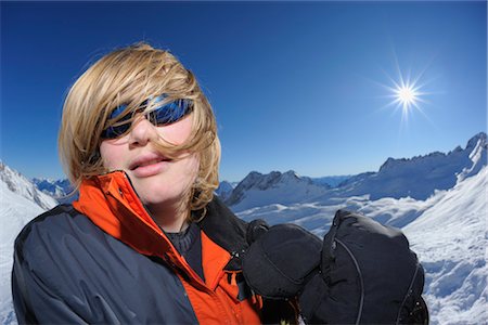 snow sun portrait - Portrait of Teenager, Zugspitze, Bavaria, Germany Stock Photo - Rights-Managed, Code: 700-03298847