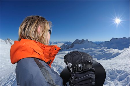 Snowboarder, Zugspitze, bavaria, Germany Foto de stock - Con derechos protegidos, Código: 700-03298848