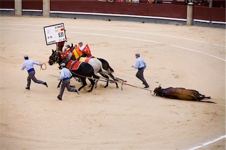 Removing Dead Bull, Plaza de Toros. Madrid, Spain Foto de stock - Con derechos protegidos, Código: 700-03290014