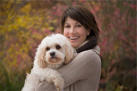 dog owner female - Portrait of Woman With Her Dog Stock Photo - Rights-Managed, Code: 700-03290250