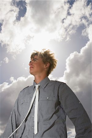 fashion casual clothing man young portrait not woman - Portrait of Man against Sky Stock Photo - Rights-Managed, Code: 700-03290285